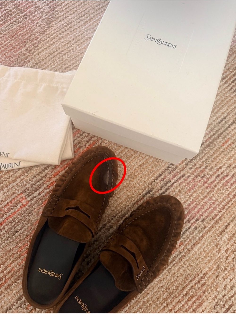 Saint Laurent Le Loafer 05 MOC Velvet Dark Havana sz 40 - Picture 5 of 11